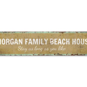 Family Beach House - Beach House Sign - Beach House Decor - Rustic Beach Decor - Vintage Style Sign - Premium Quality Rustic Metal Sign