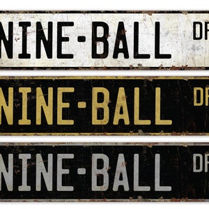 Nine Ball - Nine Ball Sign - Nine Ball Game Sign - Nine Ball Decor - Custom Nine Ball - Sports Sign - Premium Quality Rustic Metal Sign