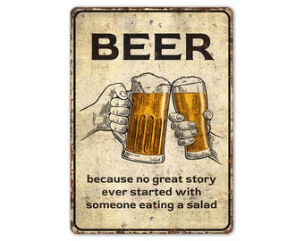 Bord bier - bord bierbar - cadeau bierliefhebber - decor bierbar - bord pub - decor pub - bord vintage stijl - premium kwaliteit rustiek metalen bord