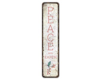 Peace on Earth Sign - Christmas Decor - Christmas Gift - Christmas Sign - Vintage Style Sign - Premium Quality Rustic Metal Sign