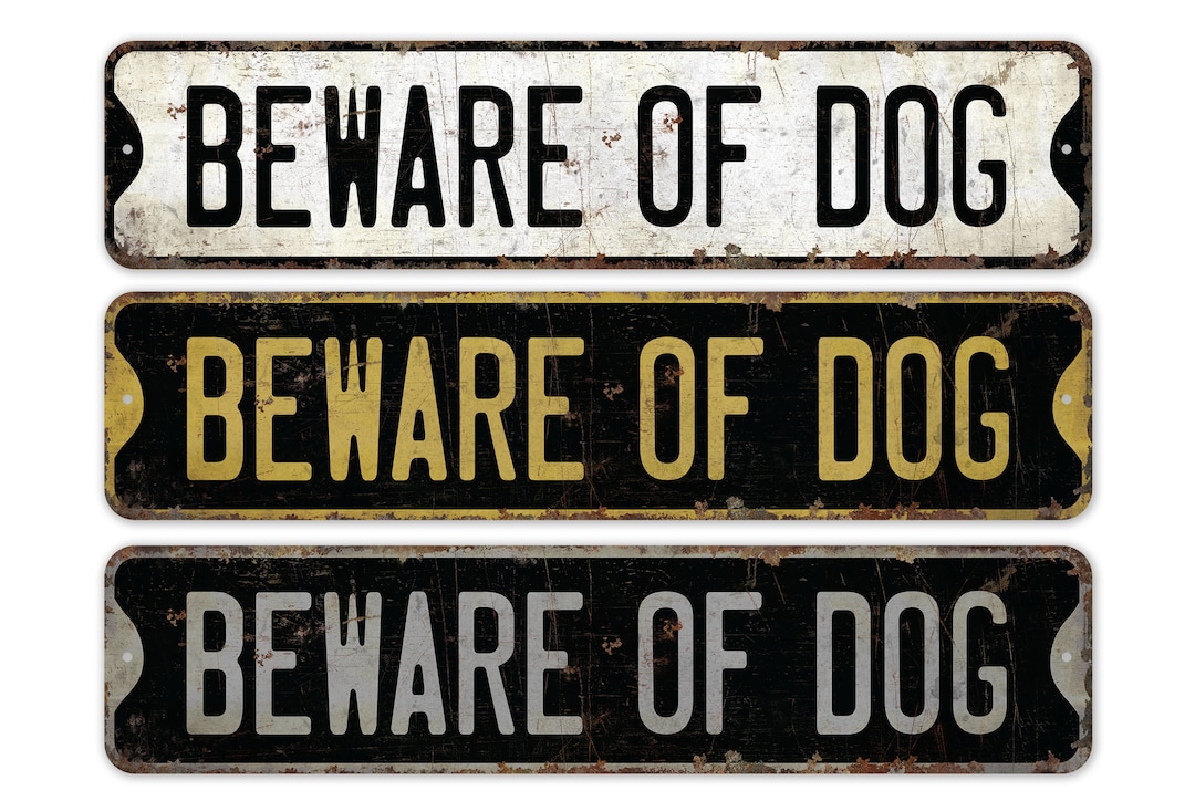 Beware of Dog Sign - Beware of Dog Decor - Vintage Style Sign - Beware ...