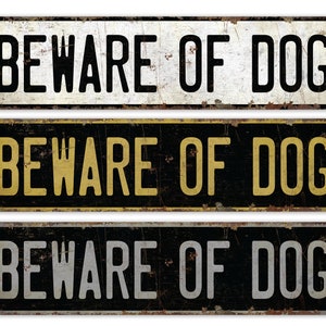 Beware of Dog Sign - Beware of Dog Decor - Vintage Style Sign - Beware Decor - Dog caution Sign - Premium Quality Rustic Metal Sign