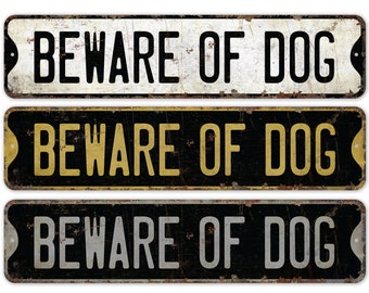 Beware of Dog Sign - Beware of Dog Decor - Vintage Style Sign - Beware Decor - Dog caution Sign - Premium Quality Rustic Metal Sign
