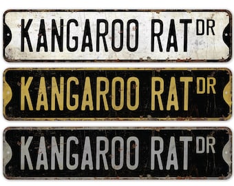 Kangaroo Rat - Kangaroo Rat Sign - Kangaroo Rat Decor - Kangaroo Rat Lover - Custom Street Sign - Premium Quality Rustic Metal Sign