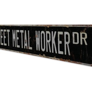 Plaatwerker - bord plaatwerker - decor plaatwerker - bord vintage stijl - premium kwaliteit rustiek metalen bord afbeelding 7
