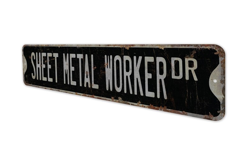 Plaatwerker - bord plaatwerker - decor plaatwerker - bord vintage stijl - premium kwaliteit rustiek metalen bord afbeelding 7