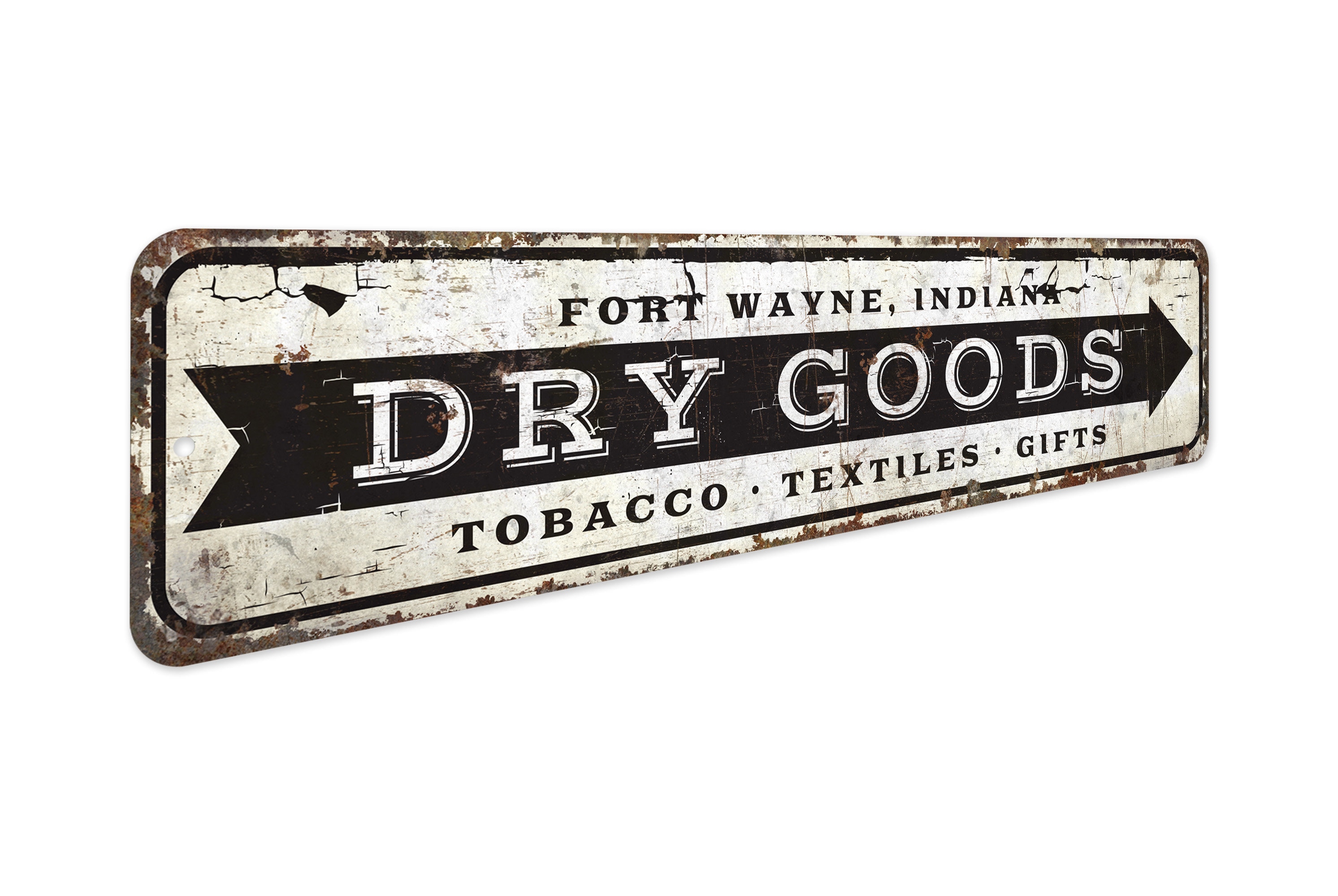 【希少】AMERICAN VINTAGE DRY GOODS ONLY Dry Goods Sign - Goods and Groceries - Vintage Style Sign - Dry