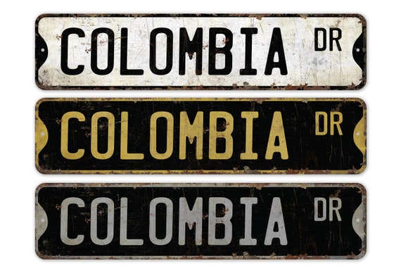 Colombia - Colombia Sign - Colombia Decor - Vintage Style Sign