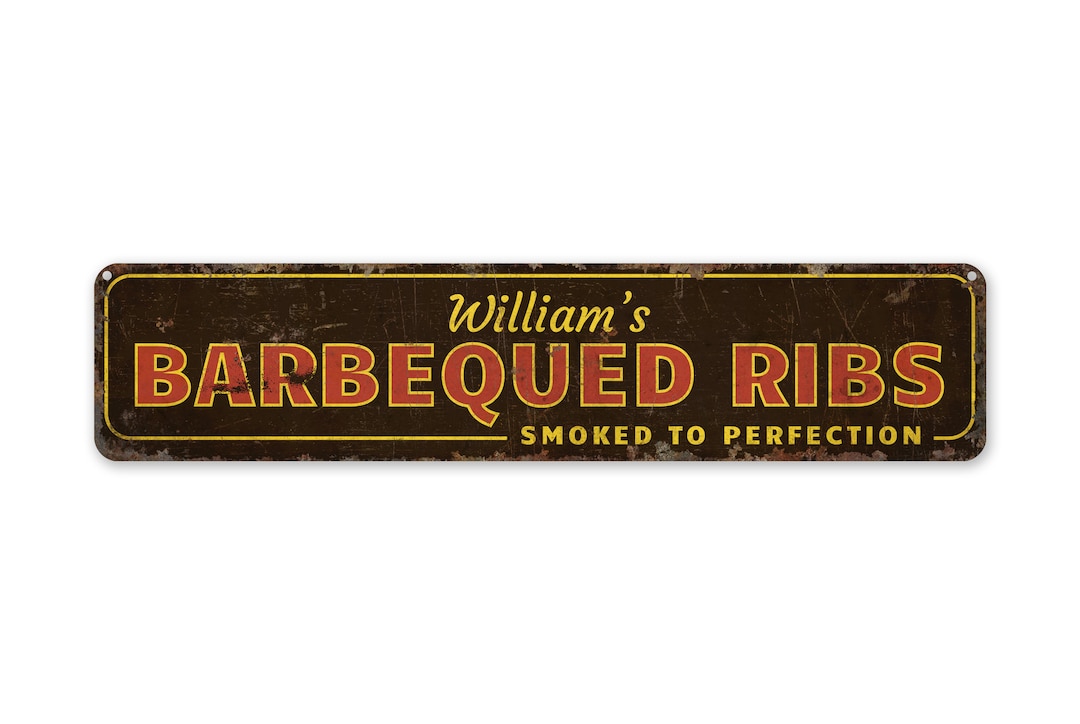 Barbequed Ribs Sign - Smoked BBQ Ribs - Smoked BBQ Decor - Custom BBQ ...