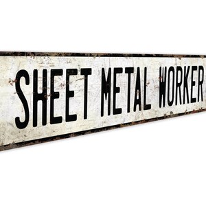 Plaatwerker - bord plaatwerker - decor plaatwerker - bord vintage stijl - premium kwaliteit rustiek metalen bord afbeelding 3