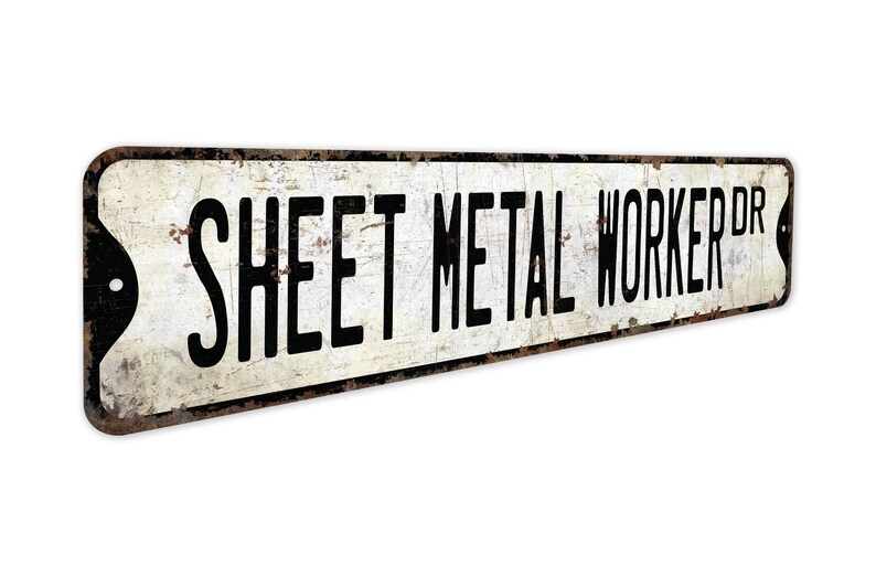 Plaatwerker - bord plaatwerker - decor plaatwerker - bord vintage stijl - premium kwaliteit rustiek metalen bord afbeelding 3