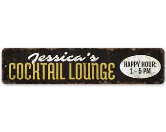Cocktail Lounge Sign - Vintage Style Sign - Cocktail Lounge - Cocktail Lounge Decor - Premium Quality Rustic Metal Sign