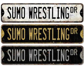 Sumobrottning - Sumobrottningsskylt - Sumobrottningsspel - Sumobrottningsdekor - Sportskylt - Rustik metallskylt av högsta kvalitet