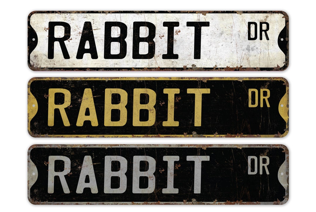 Rabbit - Rabbit Sign - Rabbit Decor - Rabbit Lover - Custom Street Sign ...