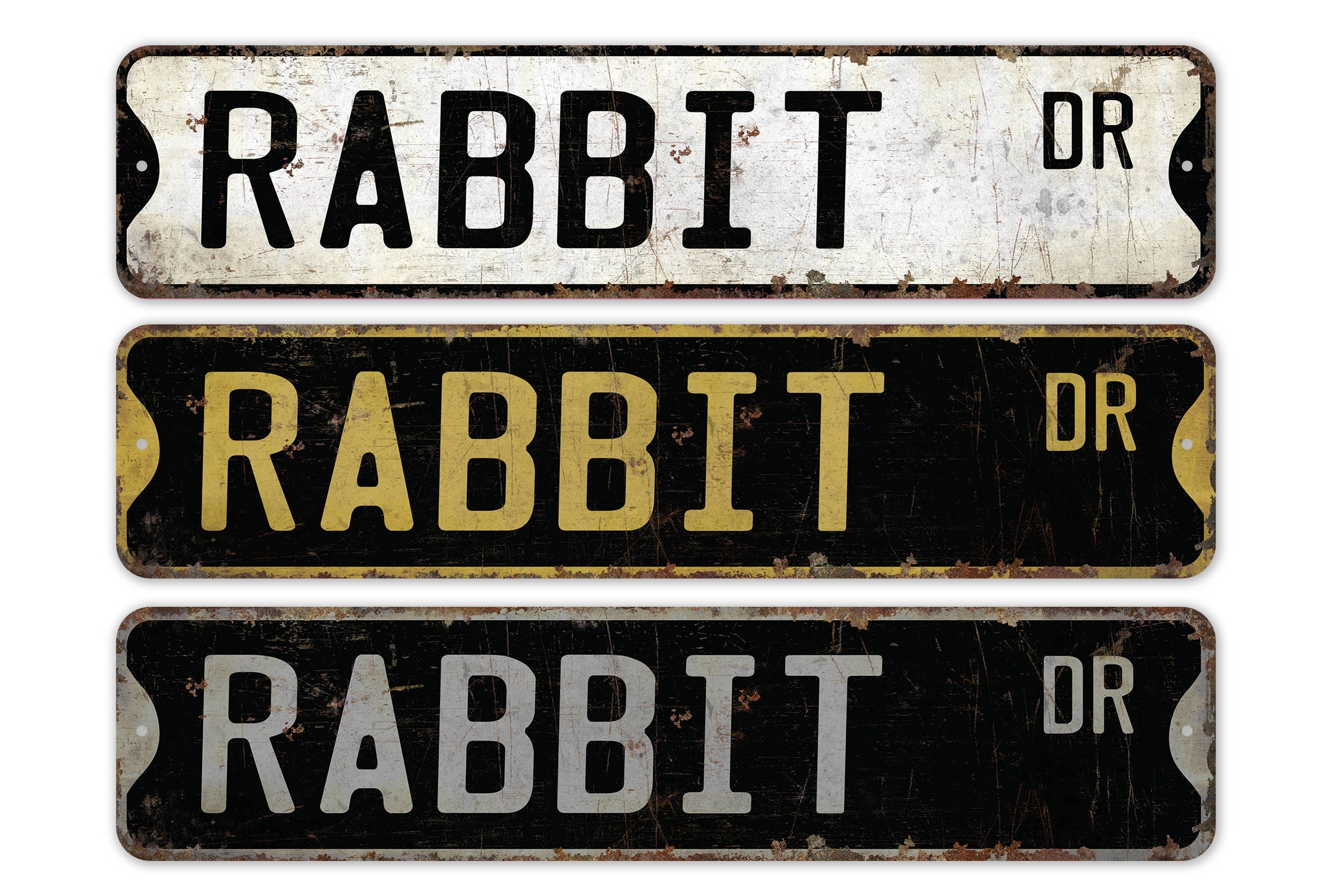 Rabbit - Rabbit Sign - Rabbit Decor - Rabbit Lover - Custom Street Sign - Premium Quality Rustic Metal Sign