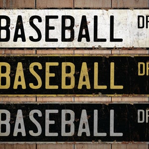 Baseball - Baseball Game Sign - Baseball Fan - Custom Style Decor - Sports Sign - Premium Quality Rustic Metal Sign