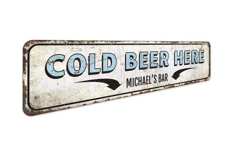 Cold Beer Here Cold Beer Sign Cold Beer Decor Vintage Etsy