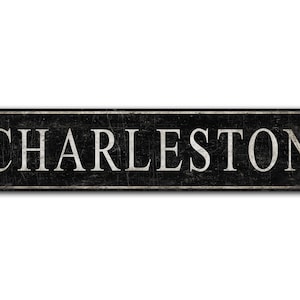 Charleston City Sign - Custom City Sign - Vintage Style Sign - City Name Metal Sign - Personalized Sign - Premium Quality Rustic Metal Sign