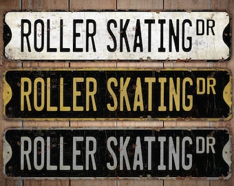 Roller Skating Sign - Roller Skating Game - Skating Game Sign - Roller Skating Decor - Sports Sign - Premium Quality Rustic Metal Sign