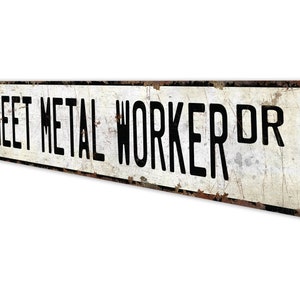 Plaatwerker - bord plaatwerker - decor plaatwerker - bord vintage stijl - premium kwaliteit rustiek metalen bord afbeelding 4