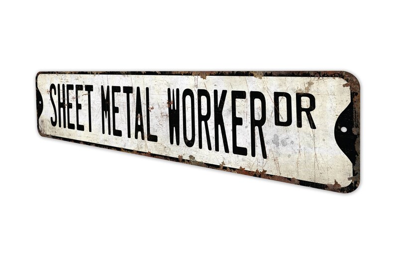 Plaatwerker - bord plaatwerker - decor plaatwerker - bord vintage stijl - premium kwaliteit rustiek metalen bord afbeelding 4