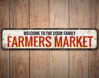 Farmers Market Sign - Custom Market Decor - Vintage Style Sign - Farmers Market Decor  - Premium Quality Rustic Metal Sign