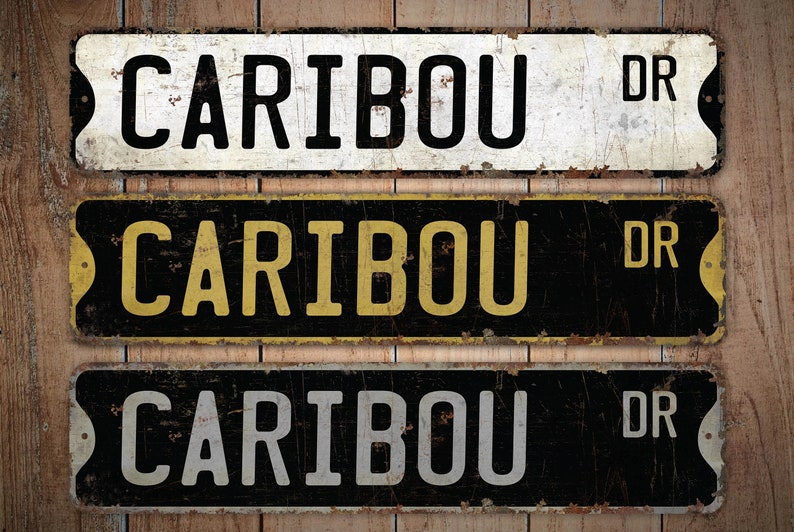 Caribou - Caribou Sign - Caribou Decor - Caribou Lover - Vintage Style ...