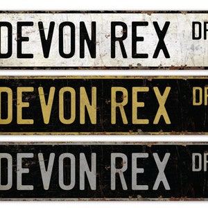 Devon Rex - Devon Rex Sign - Devon Rex Cat Sign - Cat Lover Gift - Vintage Style Sign - Premium Quality Rustic Metal Sign