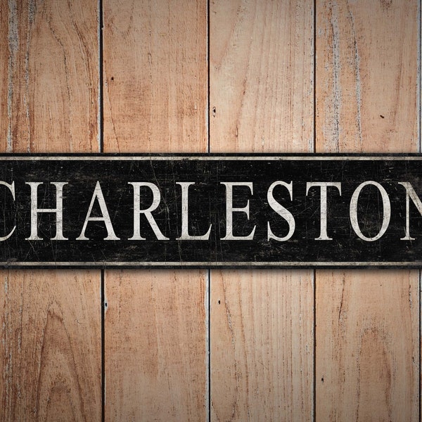 Charleston City Sign - Custom City Sign - Vintage Style Sign - City Name Metal Sign - Personalized Sign - Premium Quality Rustic Metal Sign
