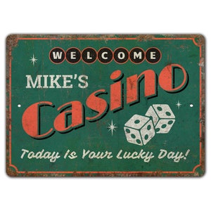 Casino Sign - Gambling Room - Casino Decor - Gambling Room Sign - Gambling Club - Vintage Style Sign - Premium Quality Rustic Metal Sign