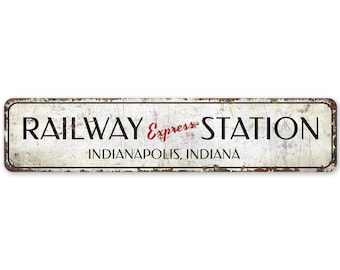 Express Station - Express Train Sign - Express Station Sign - Express Station Decor - Vintage Style Sign - Premium Quality Rustic Metal Sign