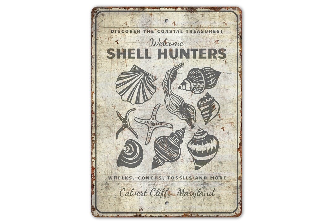 Shell Hunters Sign - Beach House Sign - Beach Sign - Shell Collector ...