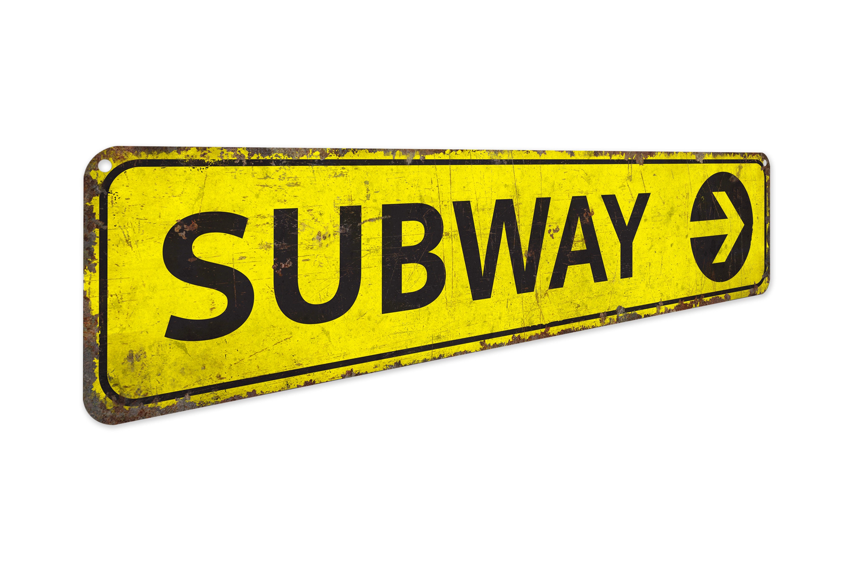 地下鉄矢印サイン - ヴィンテージスタイルサイン - 地下鉄矢印装飾 - カスタム矢印サイン - プレミアム品質の素朴な金属サイン - Etsy 日本, image size:2985x2000