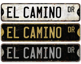 El Camino Sign - Chevy El Camino Owner - Classic Truck - El Camino Decor - Custom Street Sign - Premium Quality Rustic Metal Sign