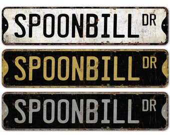 Lepelaar - bord lepelaar - decor lepelaar - cadeau lepelaar minnaar - aangepast straatnaambord - rustiek metalen bord van topkwaliteit