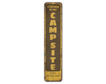 Campingskylt - Nationalparkskylt - Campingdekor - Nationalparkdekor - Skylt i vintagestil - Rustik metallskylt av högsta kvalitet