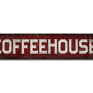 Coffee House Sign - Custom Coffeehouse - Vintage Style Sign - Coffee House Decor - Premium Quality Rustic Metal Sign