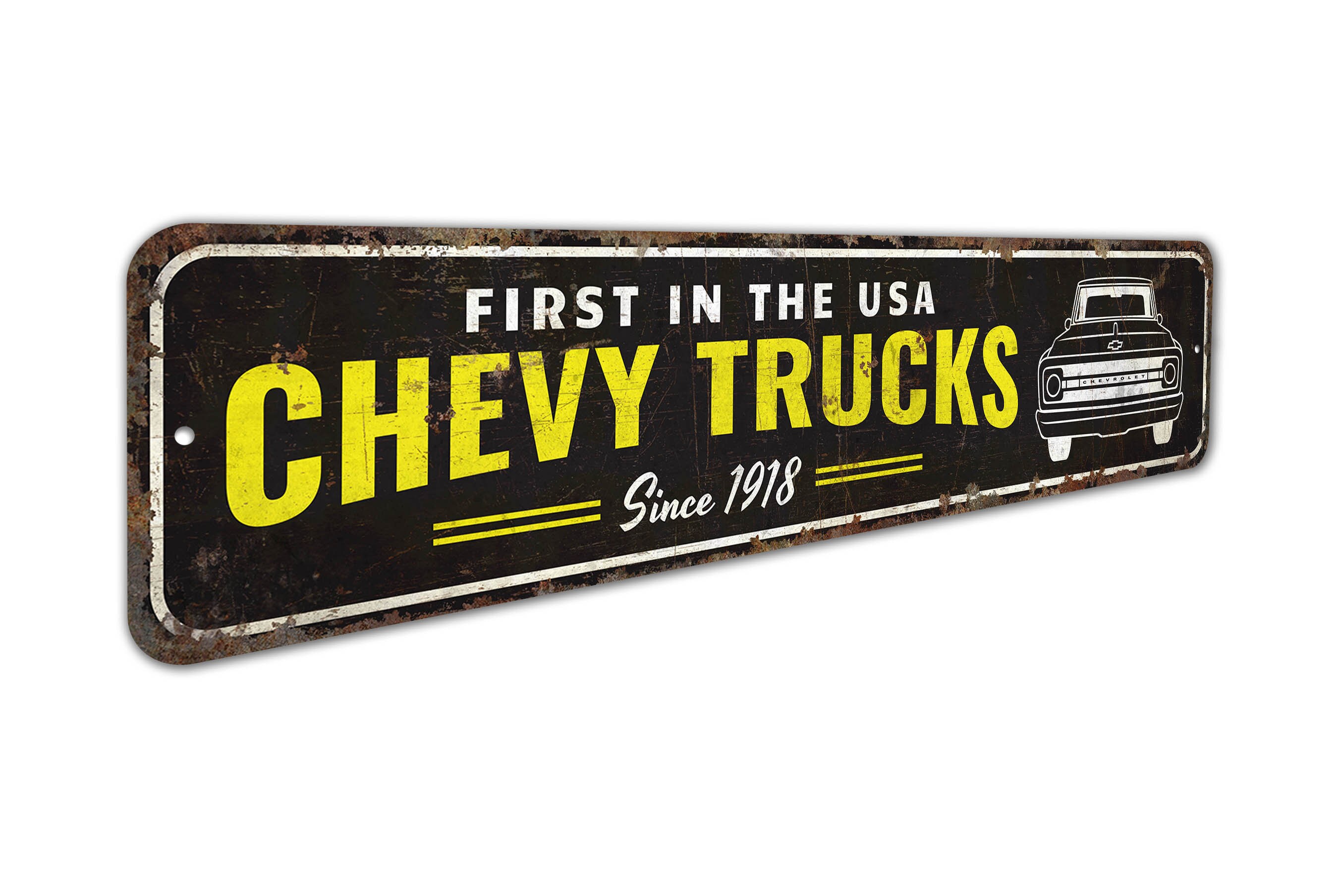First in the USA - Chevy Truck - Chevy Truck EST Sign - Chevy Est Sign ...