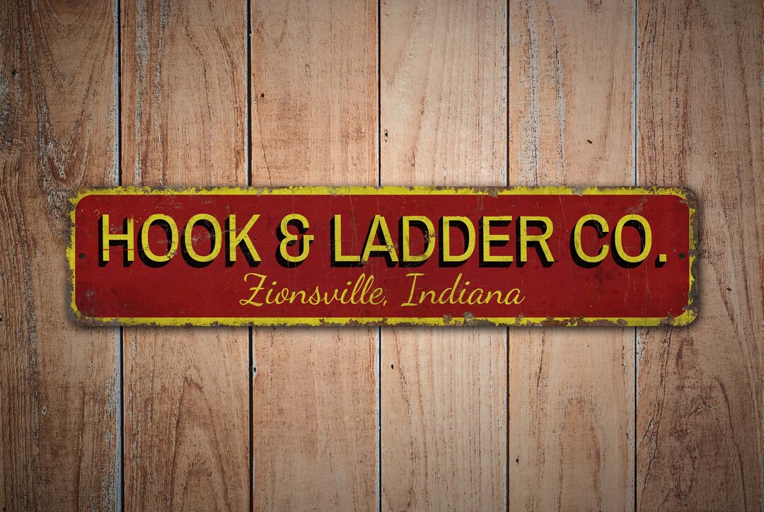 Hook and Ladder Company Name Sign Hook and Ladder Sign Custom Name