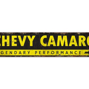 Chevy Camaro - Chevy Camaro Sign - Chevy Camaro Decor - Classic Car Sign - Vintage Style Sign - Premium Quality Rustic Metal Sign