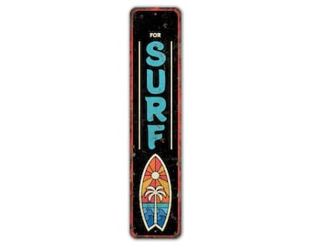 Gone Surfing Sign Be Back at Sunset Vintage Retro Rustic Patio Home Décor Gift Metal Print Present