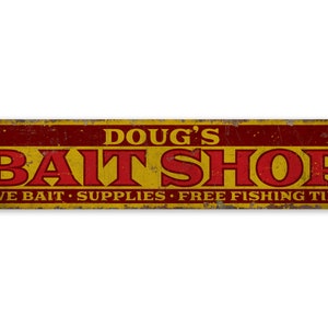 Bait Shop Sign - Customized Bait Shop Sign - Vintage Style Sign - Live Bait Shop - Bait Shop Decor - Premium Quality Rustic Metal Sign
