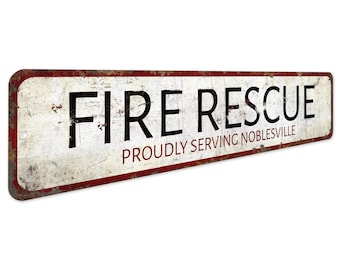 Fire Rescue Sign - City Fire Rescue - Vintage Style Sign - Fire Rescue - Fire Rescue Decor - Premium Quality Rustic Metal Sign