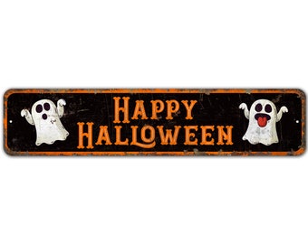 Happy Halloween - Happy Halloween Sign - Halloween Sign - Halloween Decor - Vintage Style Sign - Premium Quality Rustic Metal Sign