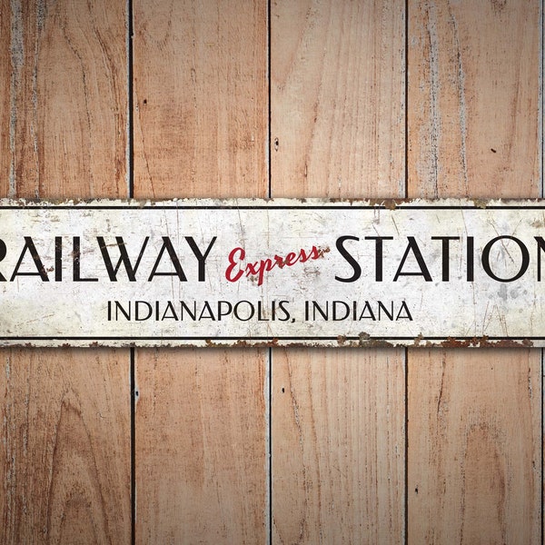 Express Station - Express Train Sign - Express Station Sign - Express Station Decor - Vintage Style Sign - Premium Quality Rustic Metal Sign