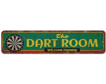 Dart Room - Dart Room Sign - Dart Room Decor - Dart Game Room - Vintage Style Sign - Premium Quality Rustic Metal Sign