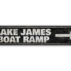 Boat Ramp Arrow Sign - Custom Boat Ramp - Boat Ramp Decor - Lake House Arrow Mark - Premium Quality Rustic Metal Sign