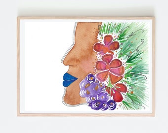 Trail Blazer Watercolor Portrait Giclee Print