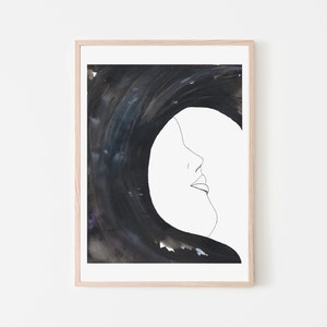 Below the Earth, Abstract, Custom Portrait, Giclee Print, Watercolor, Modern Portrait