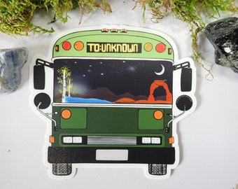 Adventures Unknown Skoolie Sticker - school bus Wanderer